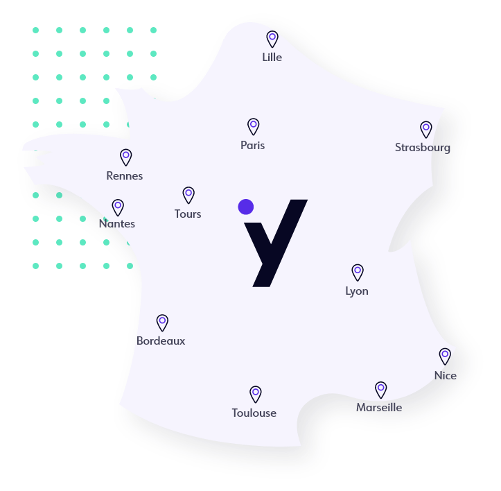 Carte des agences Yumens en France